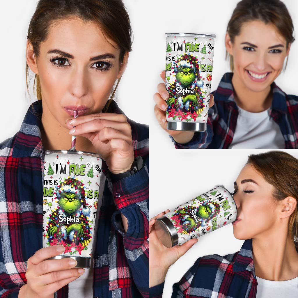 Tout va bien, je vais bien - Gobelet isotherme de Noël personnalisé