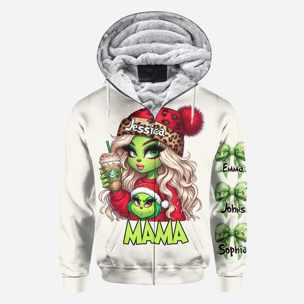 Beliebiger Titel: Grinchy Weihnachten - Personalisiertes Stola-Weihnachtsshirt
