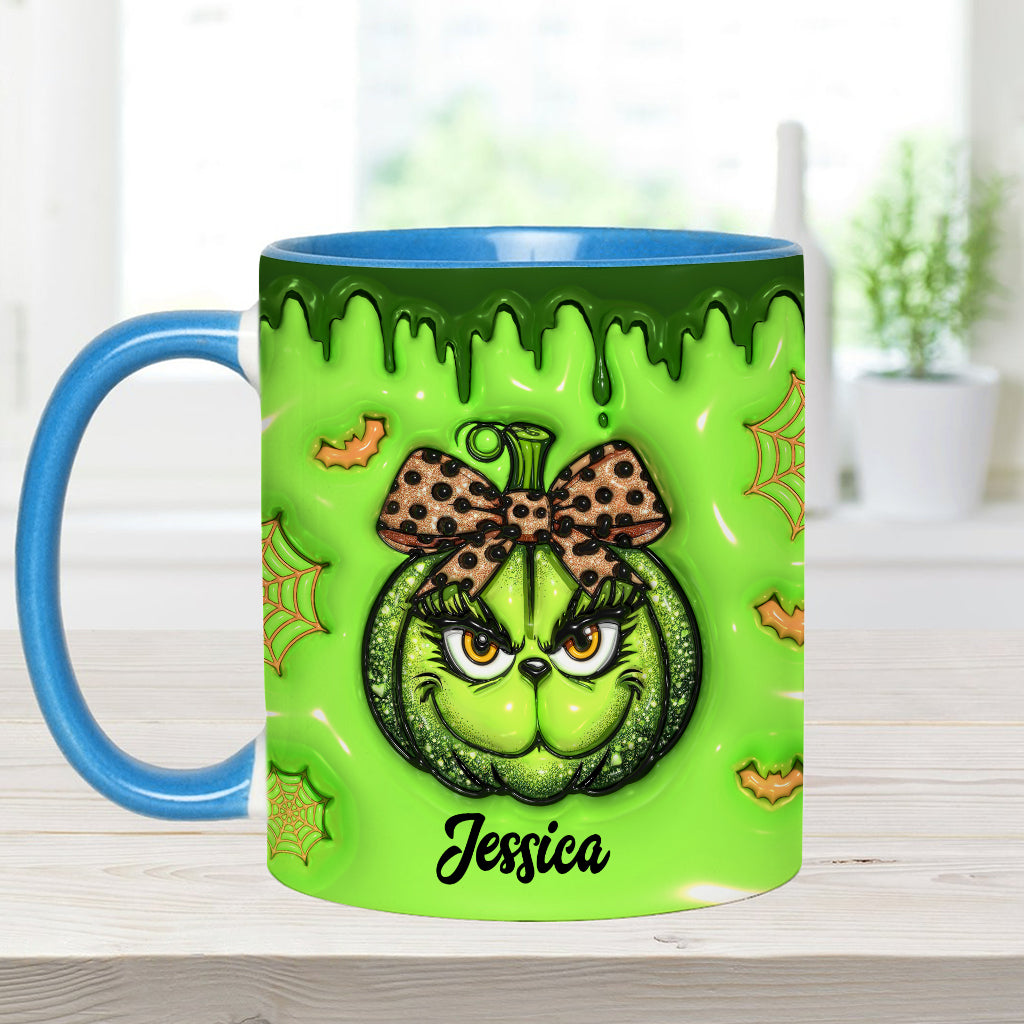 Green Pumpkin - Personalized Stole Christmas Accent Mug