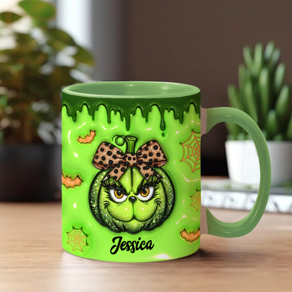 Green Pumpkin - Personalized Stole Christmas Accent Mug