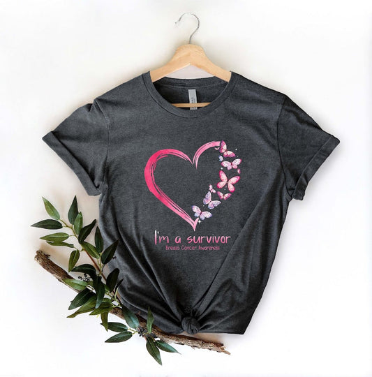 Brustkrebs-Shirt, Ich bin eine Überlebende-Shirt, T-Shirt und Hoodie zur Sensibilisierung für Brustkrebs 0924