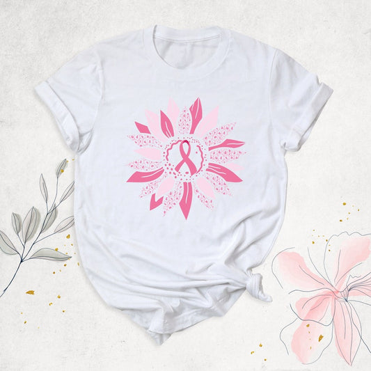T-Shirt mit Sonnenblumenmotiv zur Brustkrebsvorsorge, „Wir tragen Rosa“-Shirt, Shirt zur Krebsaufklärung, T-Shirt mit rosa Schleife zur Brustkrebsvorsorge & Hoodie 0924