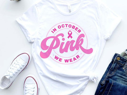 Im Oktober tragen wir rosa T-Shirt, T-Shirts zur Sensibilisierung für Brustkrebs im Zahnbereich & Hoodie zur Sensibilisierung für Brustkrebs 0924