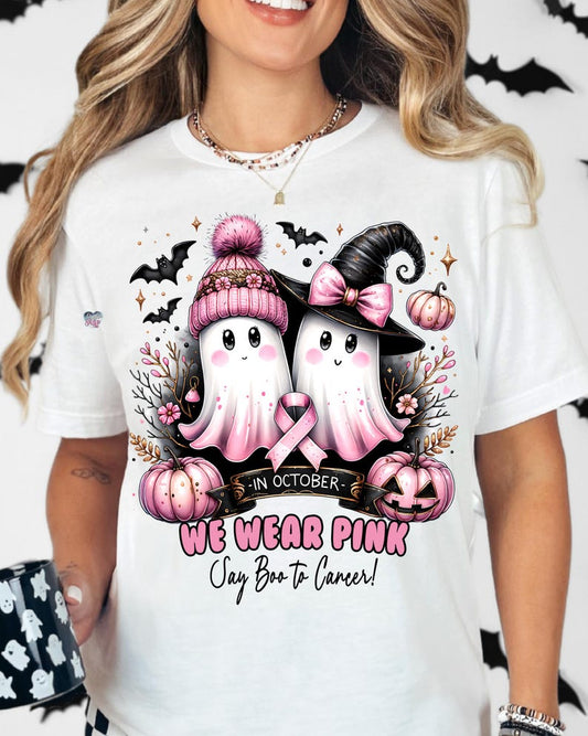 Im Oktober tragen wir Pink Ghost – T-Shirt und Hoodie zur Sensibilisierung für Brustkrebs 0924