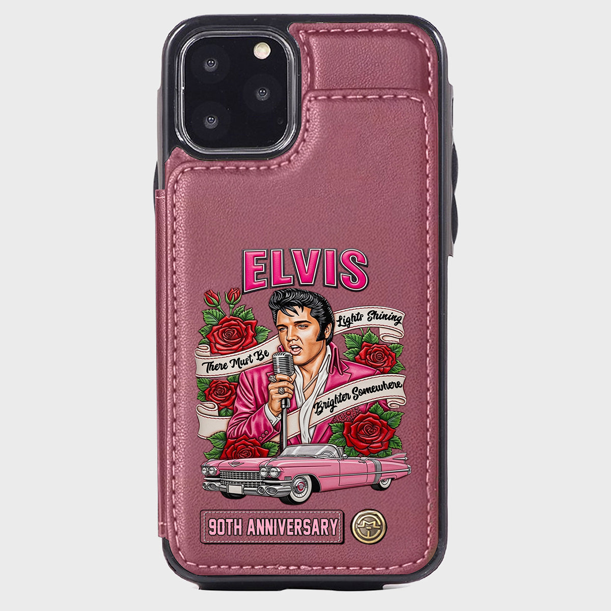 There Must Be Lights Shining Brighter Somewhere - Personalized King of Rock and Roll Wallet Phone Case