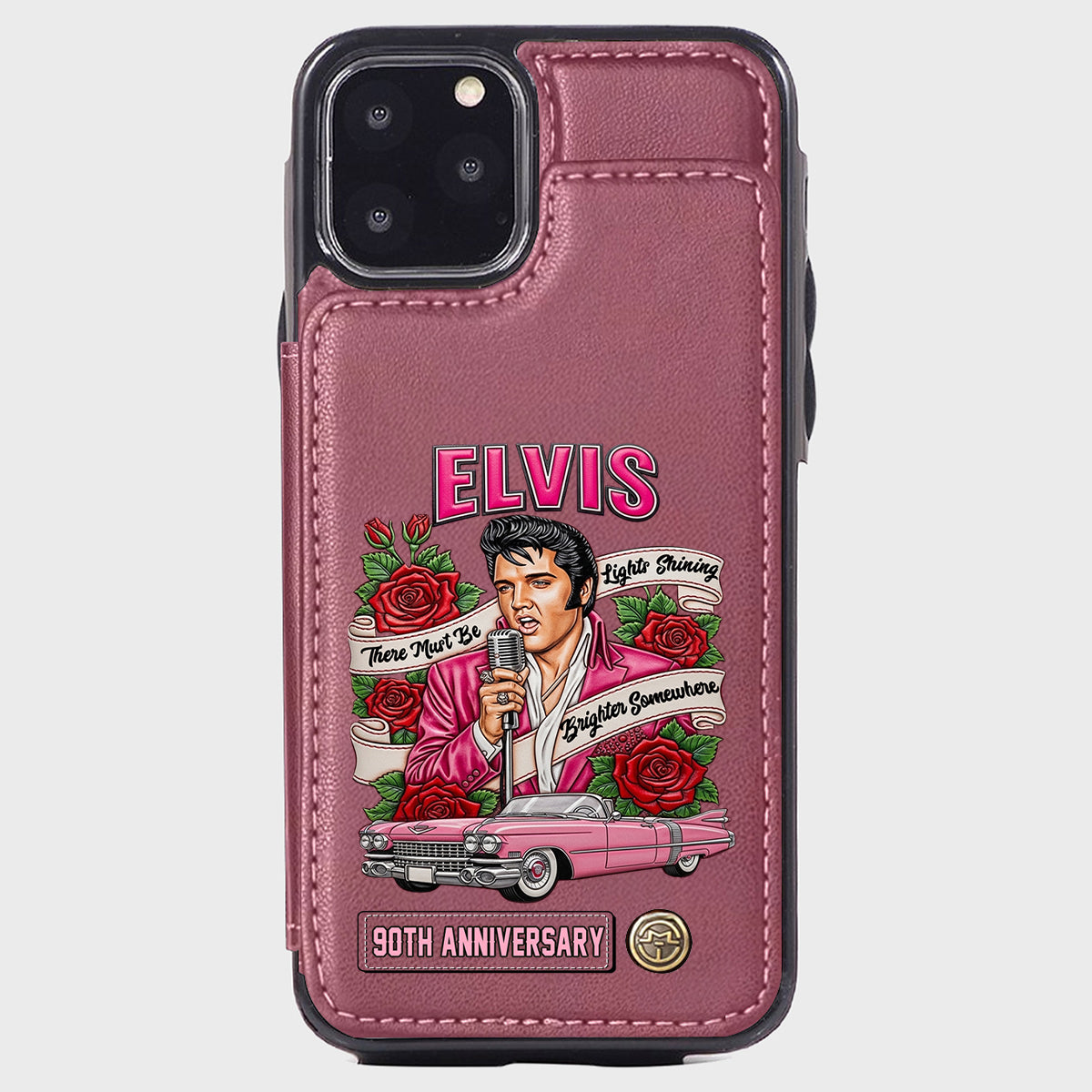 There Must Be Lights Shining Brighter Somewhere - Personalized King of Rock and Roll Wallet Phone Case