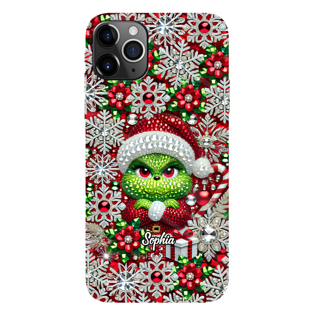 Joyeux Grinchmas - Coque de téléphone personnalisée avec imprimé intégral « Étole de Noël »