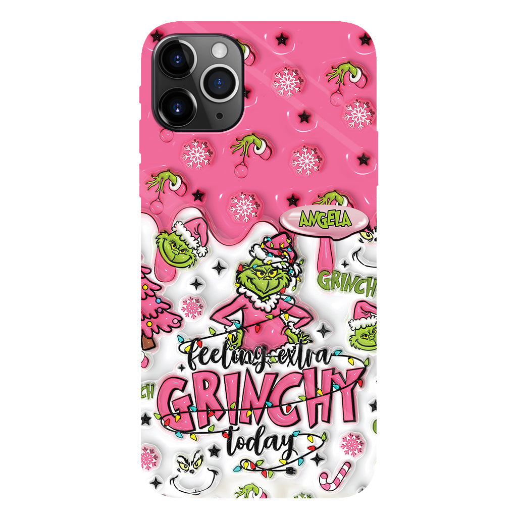 Heute besonders grinchig – personalisierte Handyhülle mit Weihnachtsstola-Motiv und Volldruck