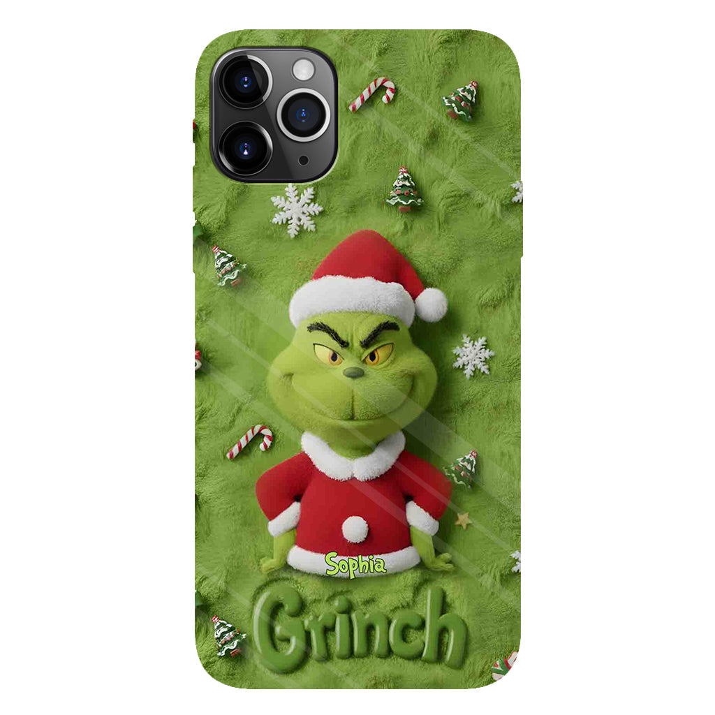 Joyeux Grinchmas - Coque de téléphone personnalisée avec imprimé intégral « Étole de Noël »