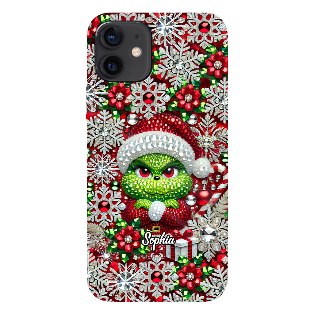 Joyeux Grinchmas - Coque de téléphone personnalisée avec imprimé intégral « Étole de Noël »