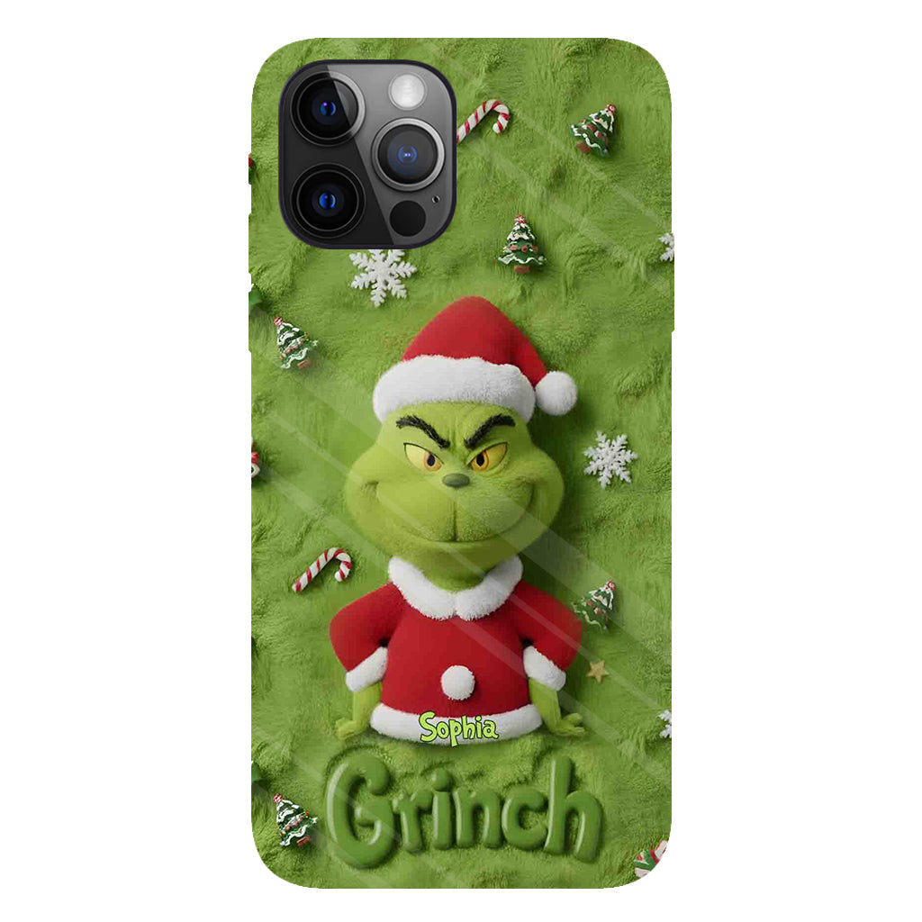 Joyeux Grinchmas - Coque de téléphone personnalisée avec imprimé intégral « Étole de Noël »