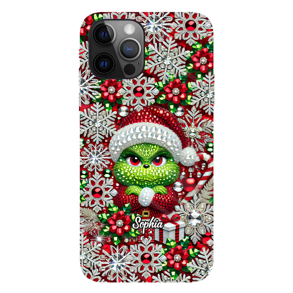 Joyeux Grinchmas - Coque de téléphone personnalisée avec imprimé intégral « Étole de Noël »
