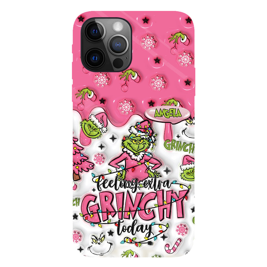 Heute besonders grinchig – personalisierte Handyhülle mit Weihnachtsstola-Motiv und Volldruck