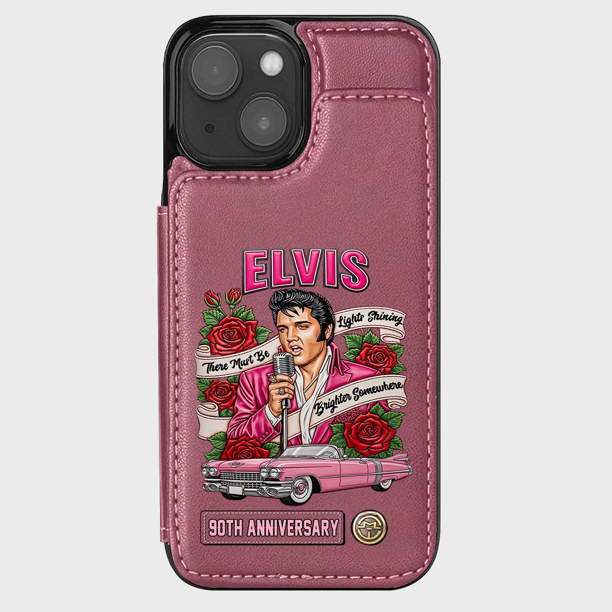 There Must Be Lights Shining Brighter Somewhere - Personalized King of Rock and Roll Wallet Phone Case