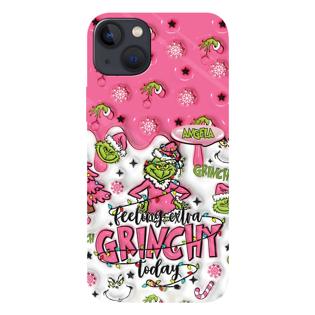 Heute besonders grinchig – personalisierte Handyhülle mit Weihnachtsstola-Motiv und Volldruck