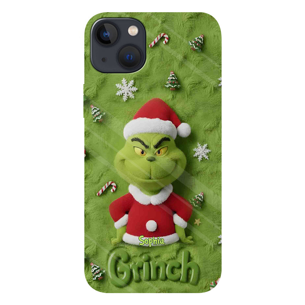 Joyeux Grinchmas - Coque de téléphone personnalisée avec imprimé intégral « Étole de Noël »