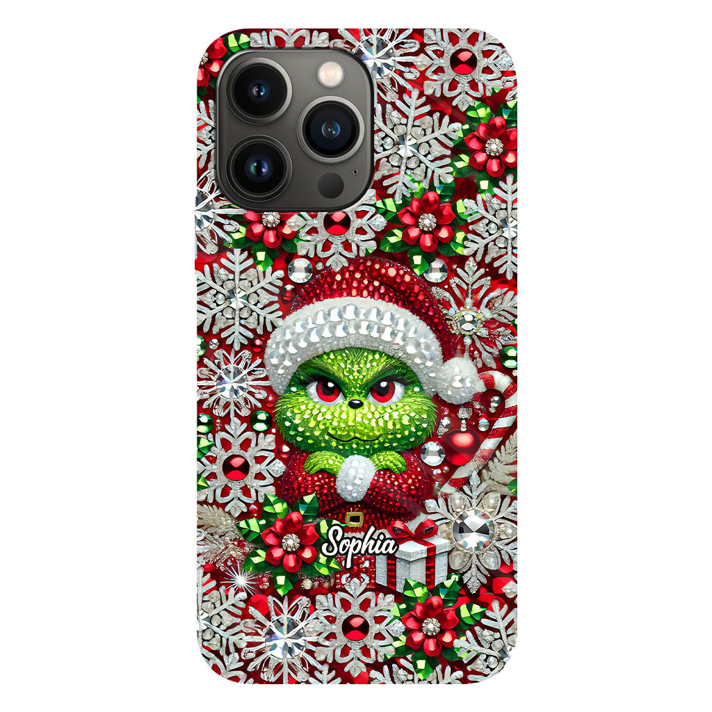 Joyeux Grinchmas - Coque de téléphone personnalisée avec imprimé intégral « Étole de Noël »