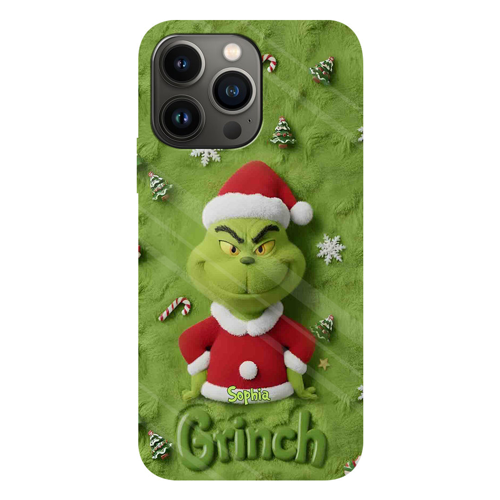 Joyeux Grinchmas - Coque de téléphone personnalisée avec imprimé intégral « Étole de Noël »
