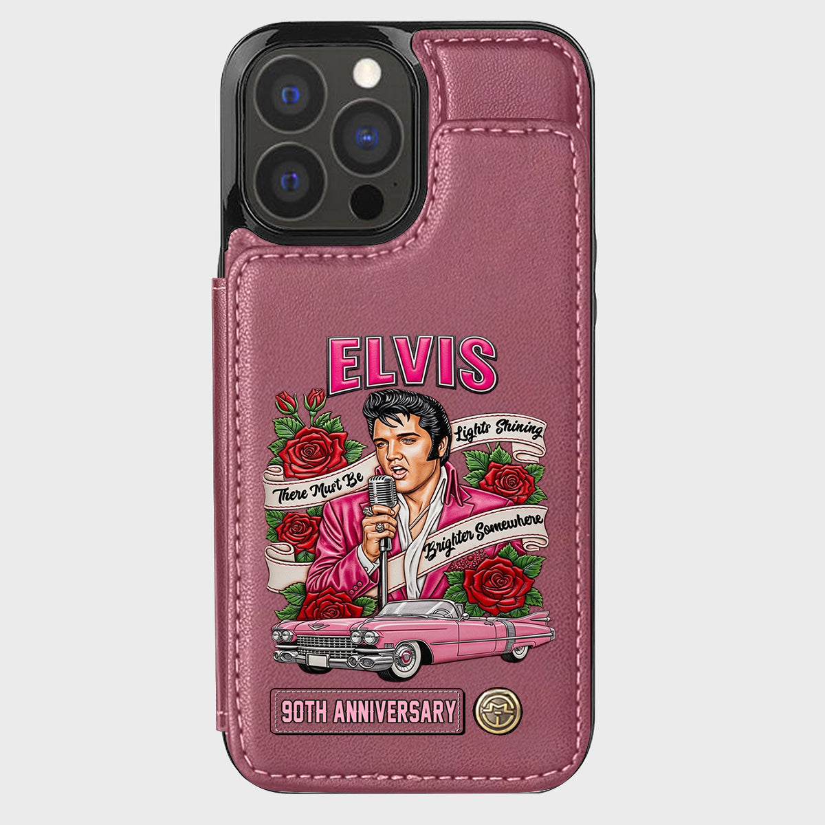 There Must Be Lights Shining Brighter Somewhere - Personalized King of Rock and Roll Wallet Phone Case