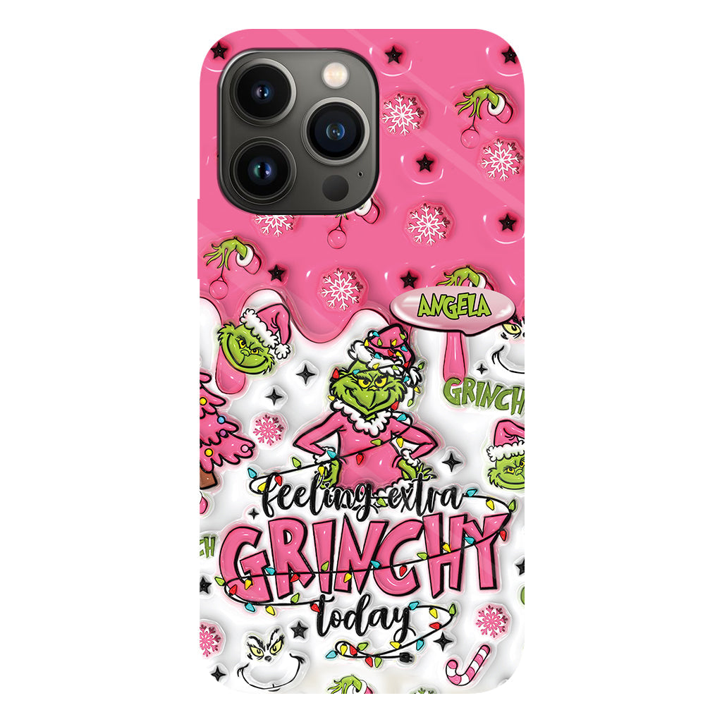 Heute besonders grinchig – personalisierte Handyhülle mit Weihnachtsstola-Motiv und Volldruck