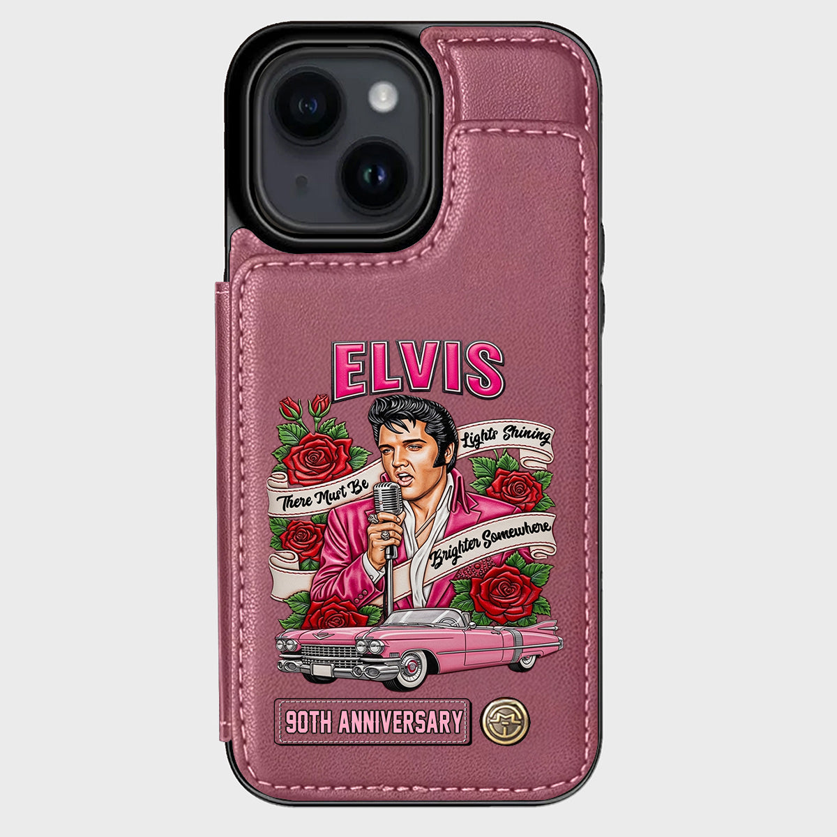 There Must Be Lights Shining Brighter Somewhere - Personalized King of Rock and Roll Wallet Phone Case