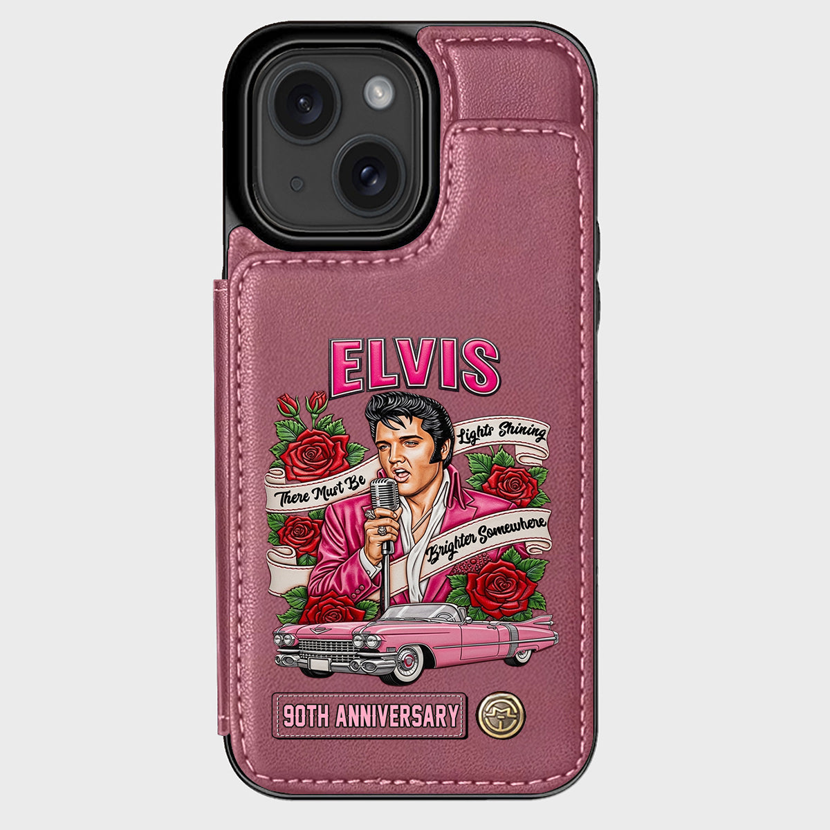 There Must Be Lights Shining Brighter Somewhere - Personalized King of Rock and Roll Wallet Phone Case