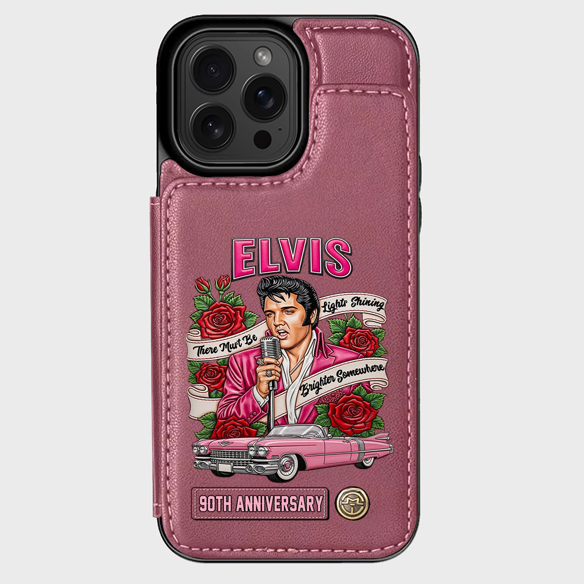 There Must Be Lights Shining Brighter Somewhere - Personalized King of Rock and Roll Wallet Phone Case
