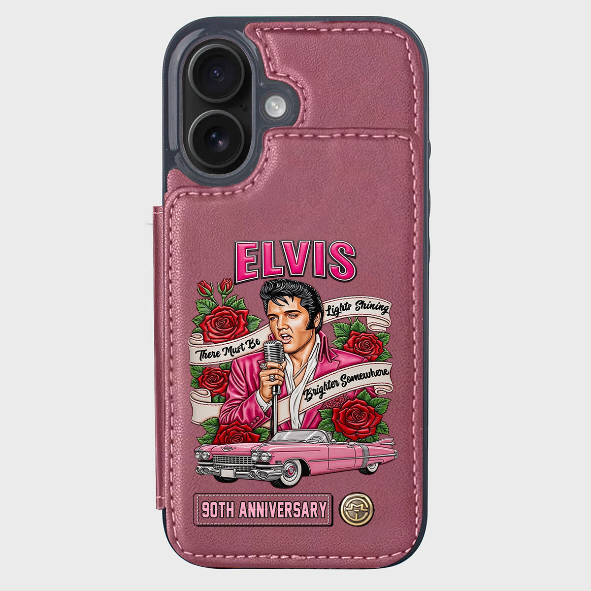 There Must Be Lights Shining Brighter Somewhere - Personalized King of Rock and Roll Wallet Phone Case