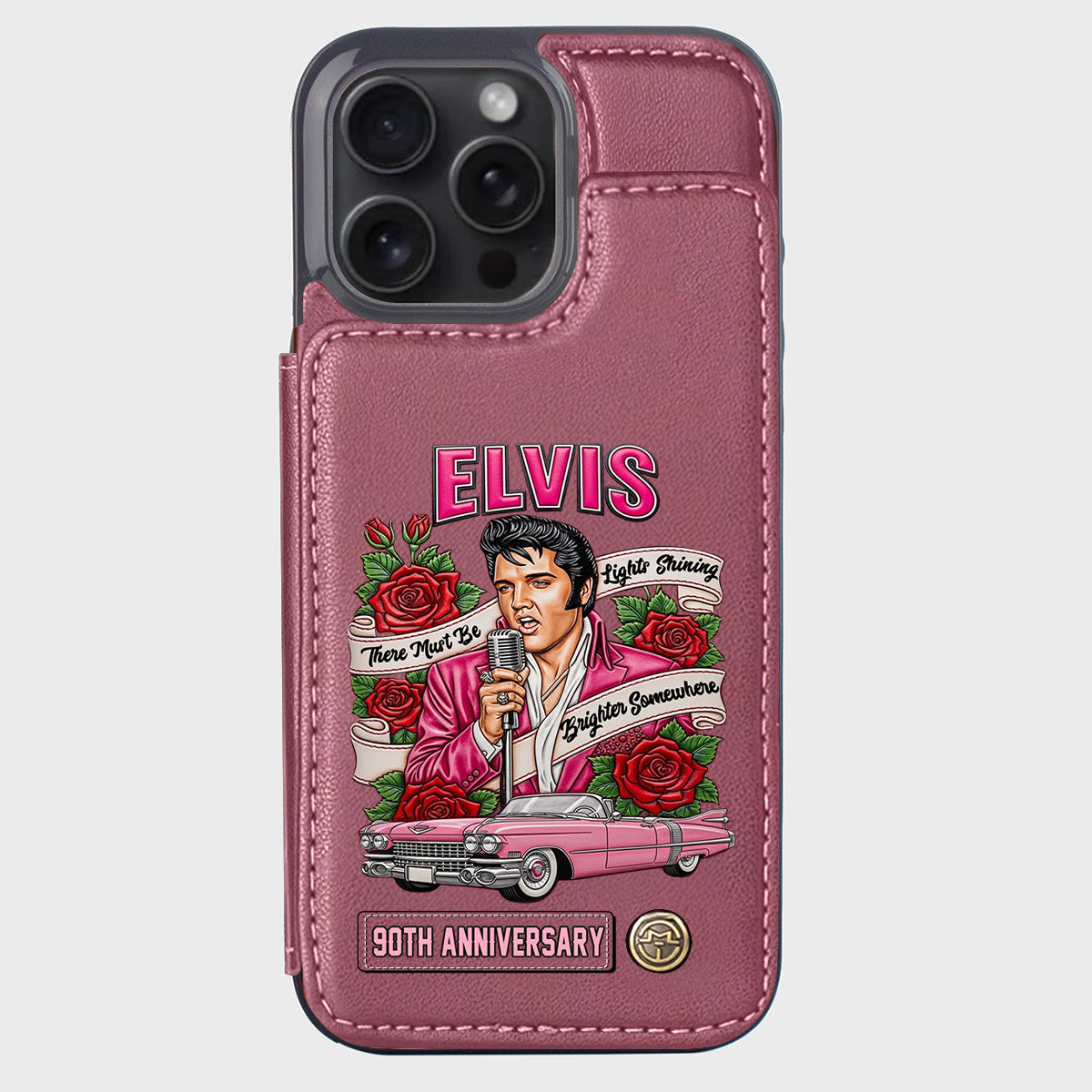 There Must Be Lights Shining Brighter Somewhere - Personalized King of Rock and Roll Wallet Phone Case