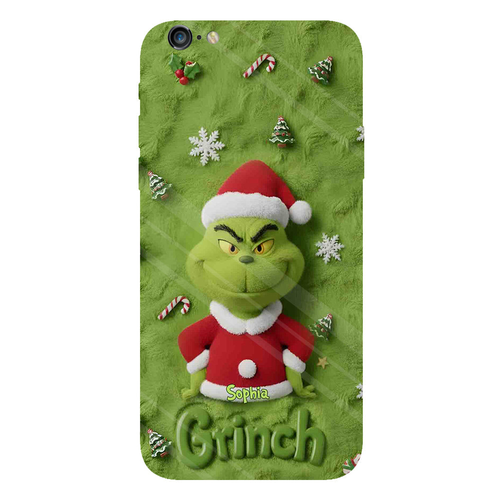Joyeux Grinchmas - Coque de téléphone personnalisée avec imprimé intégral « Étole de Noël »