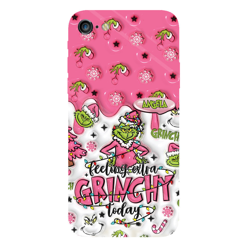 Heute besonders grinchig – personalisierte Handyhülle mit Weihnachtsstola-Motiv und Volldruck
