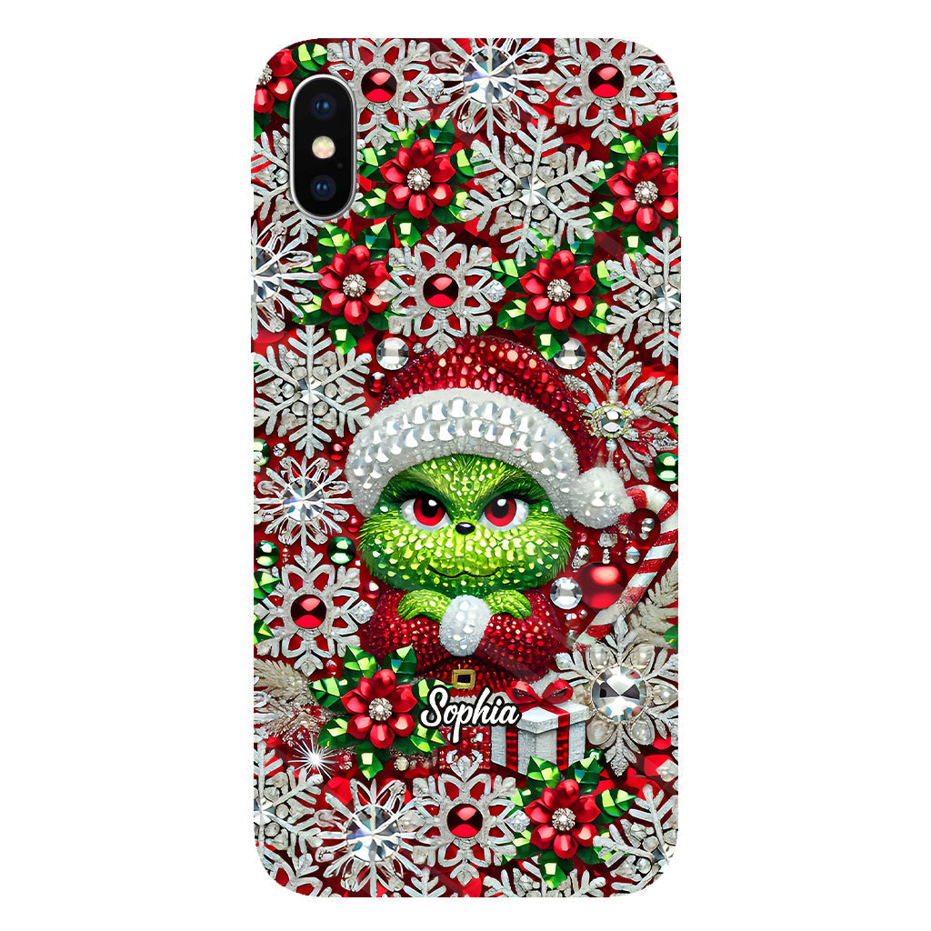 Joyeux Grinchmas - Coque de téléphone personnalisée avec imprimé intégral « Étole de Noël »