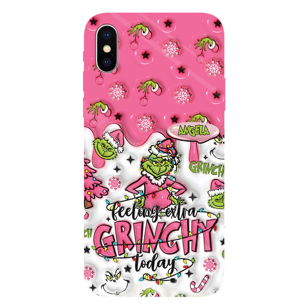 Heute besonders grinchig – personalisierte Handyhülle mit Weihnachtsstola-Motiv und Volldruck