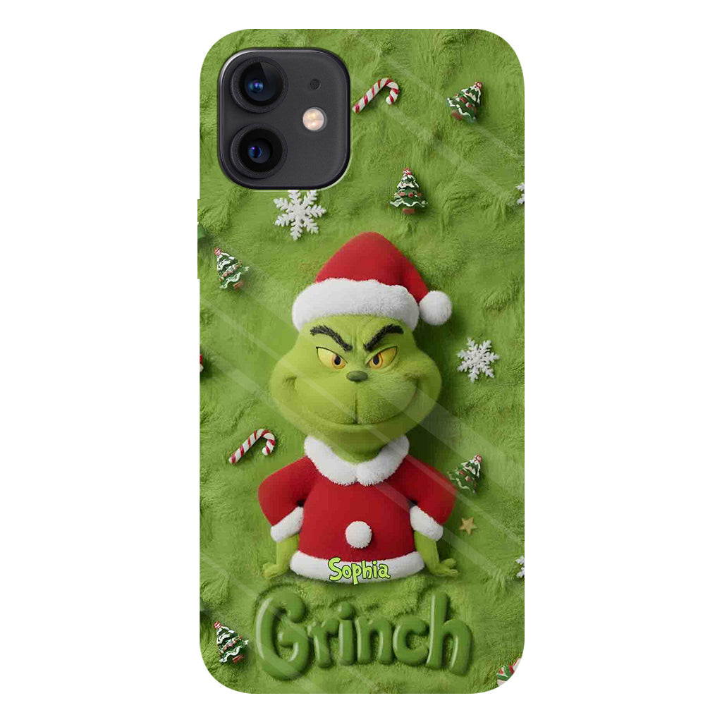 Joyeux Grinchmas - Coque de téléphone personnalisée avec imprimé intégral « Étole de Noël »