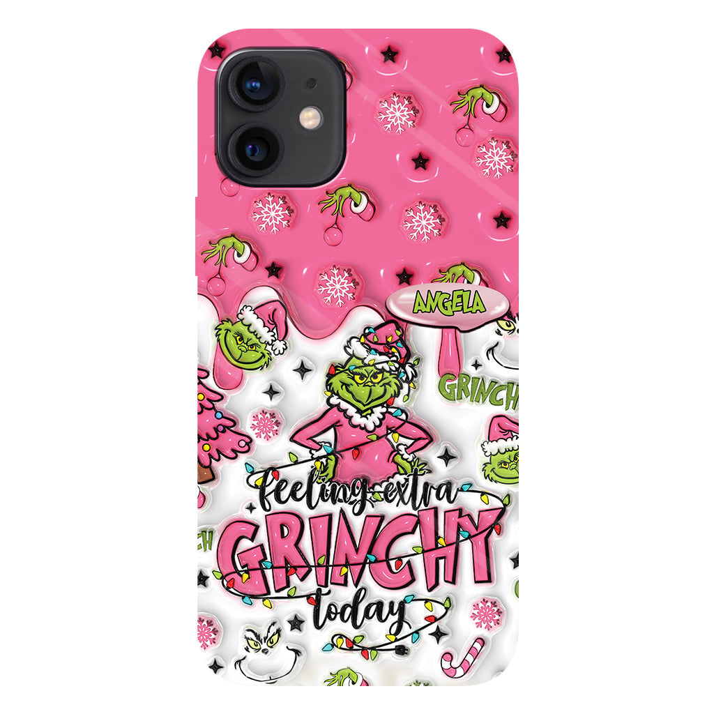 Heute besonders grinchig – personalisierte Handyhülle mit Weihnachtsstola-Motiv und Volldruck