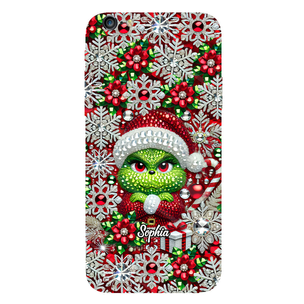 Joyeux Grinchmas - Coque de téléphone personnalisée avec imprimé intégral « Étole de Noël »