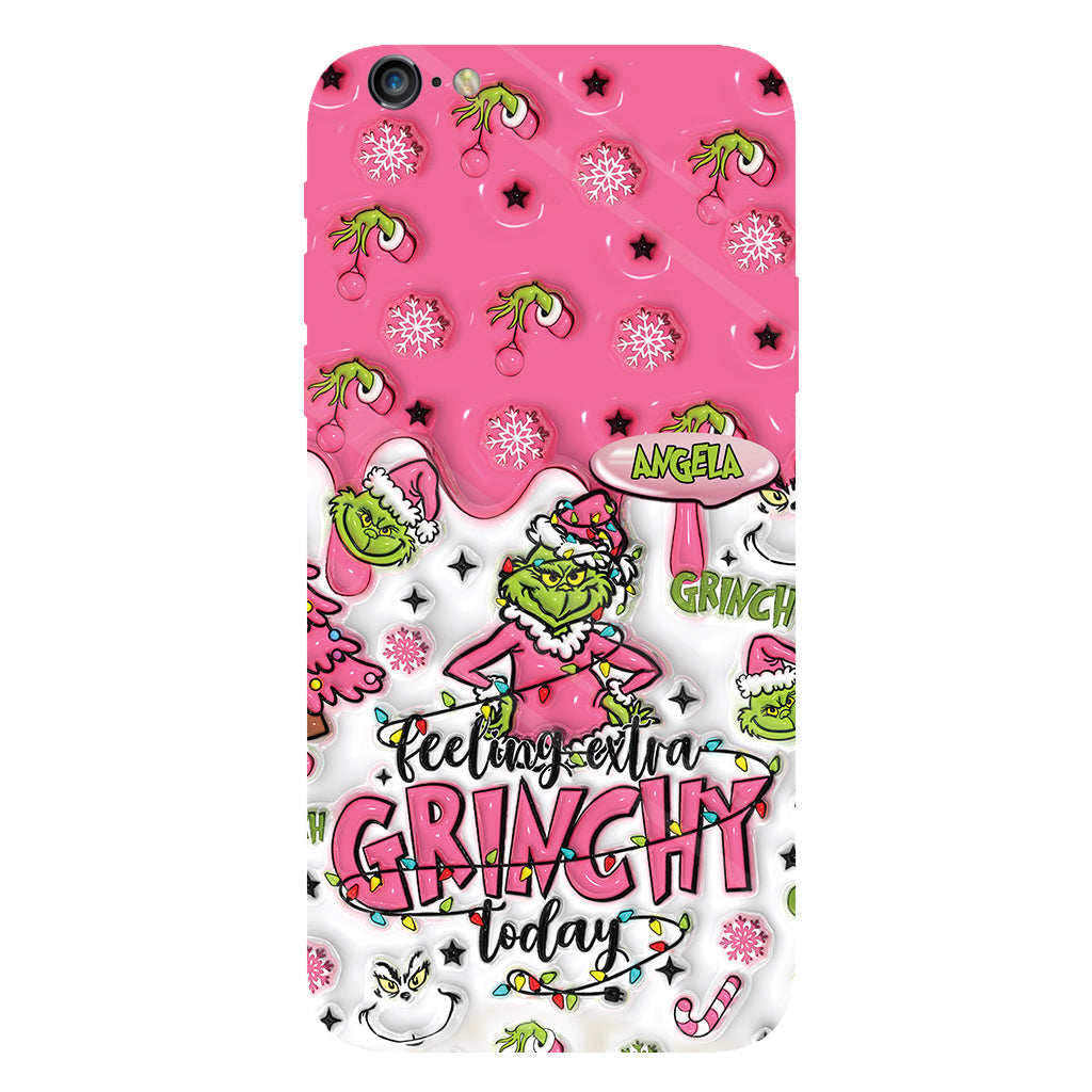 Heute besonders grinchig – personalisierte Handyhülle mit Weihnachtsstola-Motiv und Volldruck