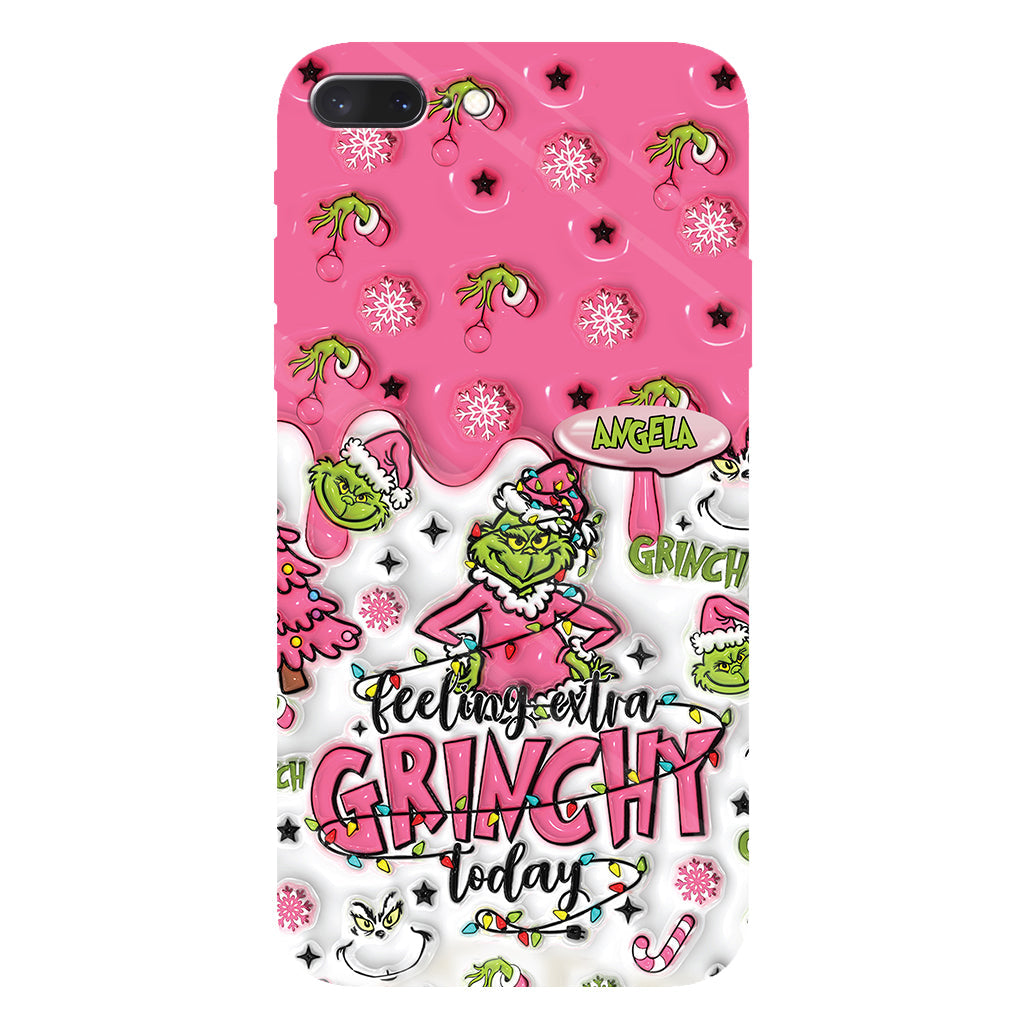 Heute besonders grinchig – personalisierte Handyhülle mit Weihnachtsstola-Motiv und Volldruck