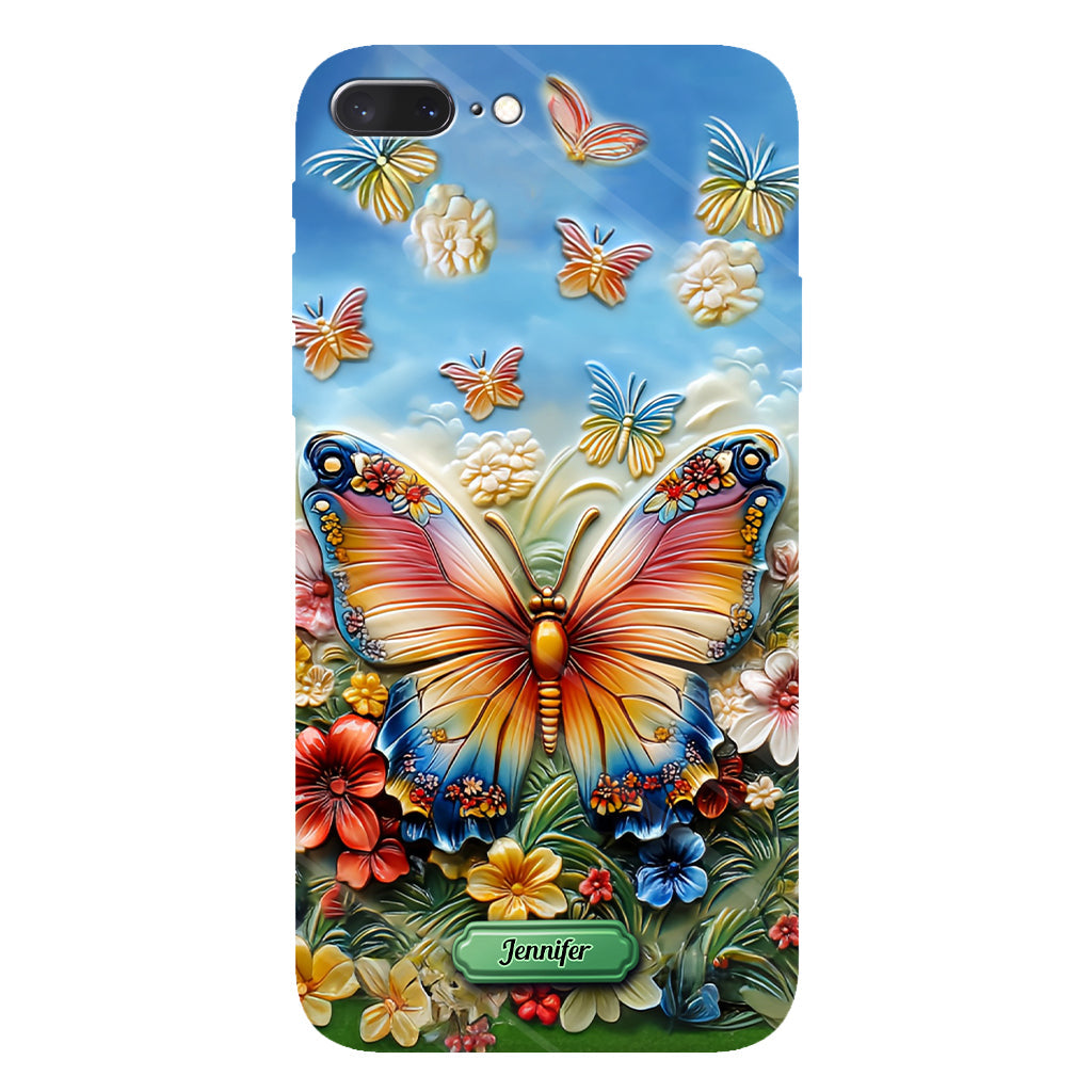 Coque de téléphone personnalisée avec magnifique motif papillon, abeille, libellule et colibri