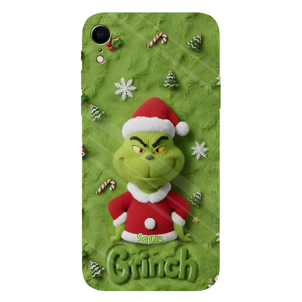 Joyeux Grinchmas - Coque de téléphone personnalisée avec imprimé intégral « Étole de Noël »