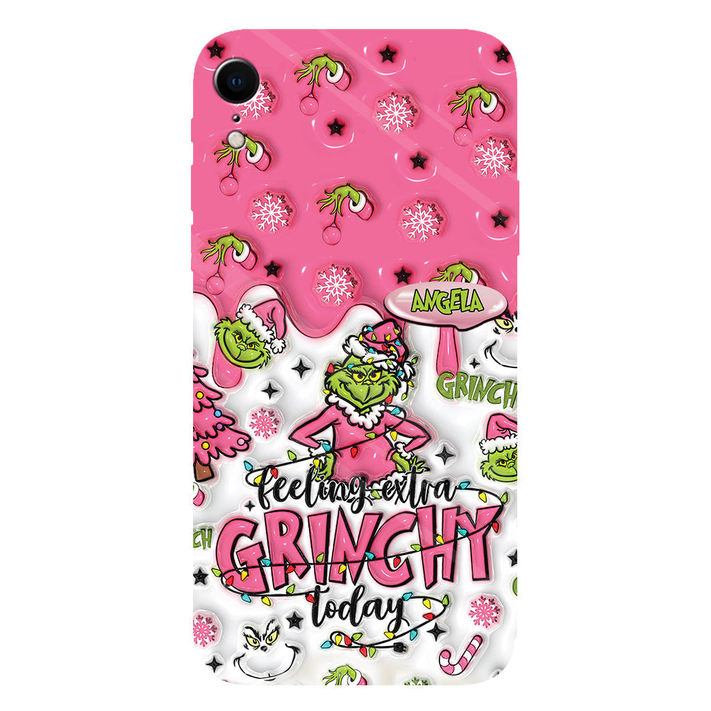 Heute besonders grinchig – personalisierte Handyhülle mit Weihnachtsstola-Motiv und Volldruck