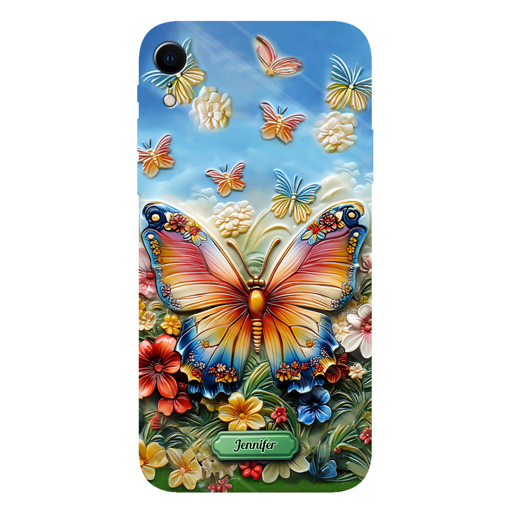 Coque de téléphone personnalisée avec magnifique motif papillon, abeille, libellule et colibri