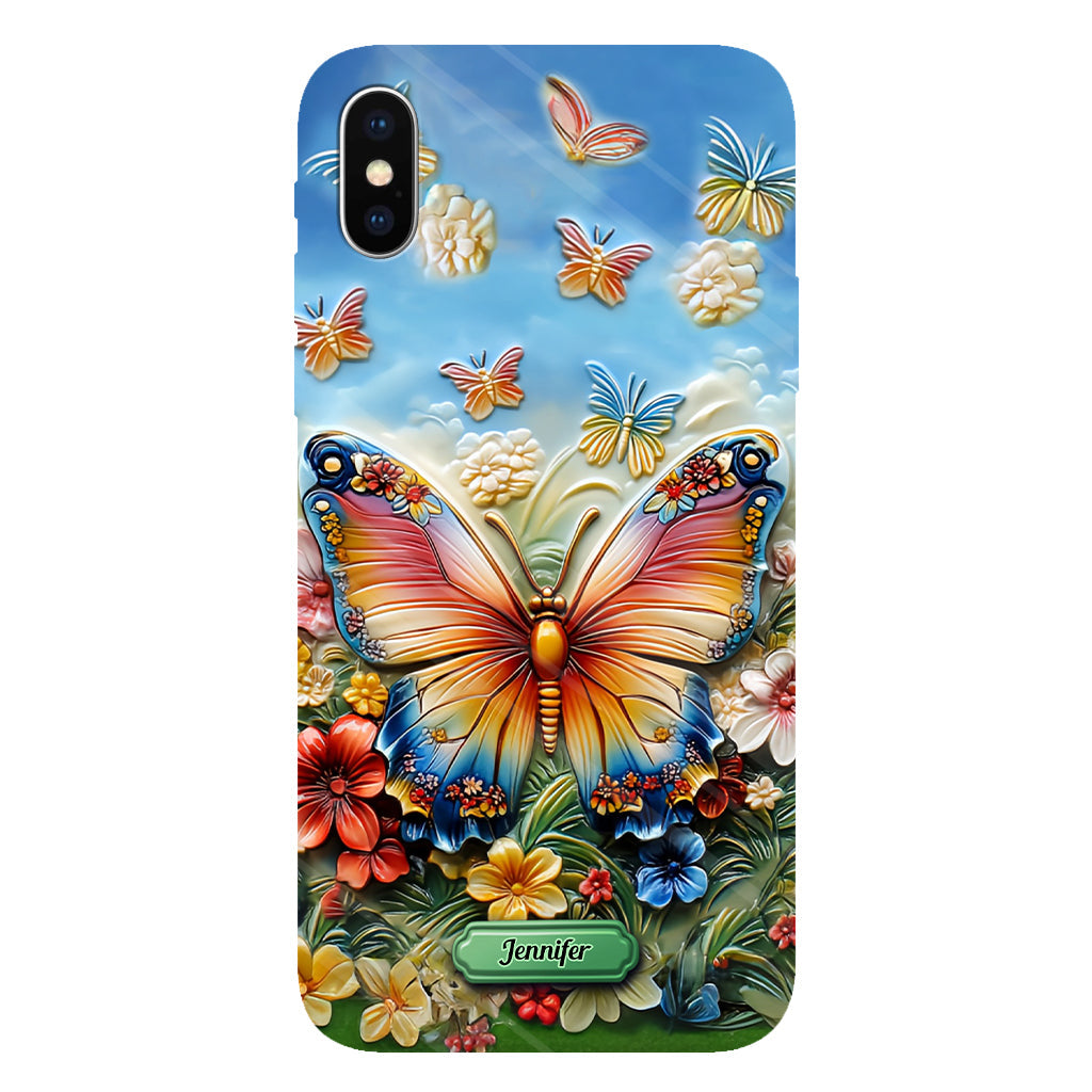 Coque de téléphone personnalisée avec magnifique motif papillon, abeille, libellule et colibri