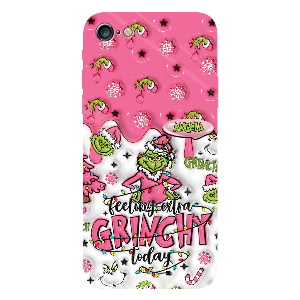 Heute besonders grinchig – personalisierte Handyhülle mit Weihnachtsstola-Motiv und Volldruck