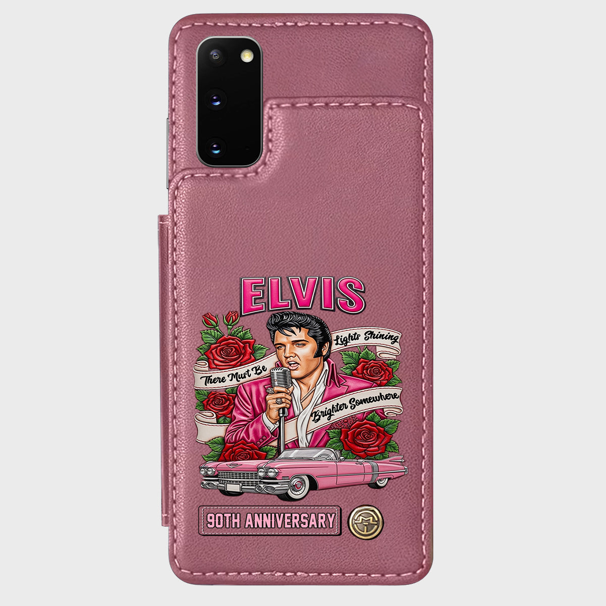 There Must Be Lights Shining Brighter Somewhere - Personalized King of Rock and Roll Wallet Phone Case