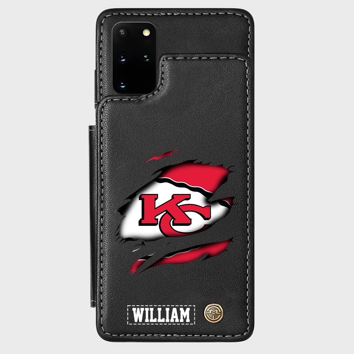 Passionné de football ? Étui portefeuille personnalisé pour téléphone, style football américain.