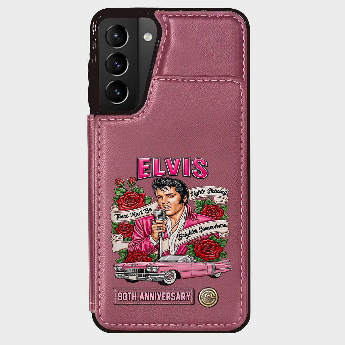 There Must Be Lights Shining Brighter Somewhere - Personalized King of Rock and Roll Wallet Phone Case