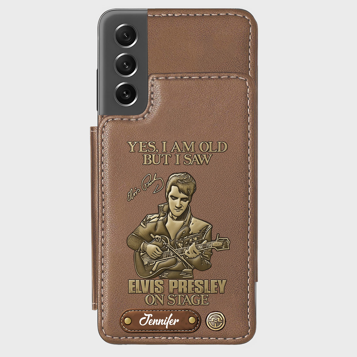 Yes, I am Old But I Saw Elvis Presley On Stage - Personalized King of Rock and Roll Wallet Phone Case
