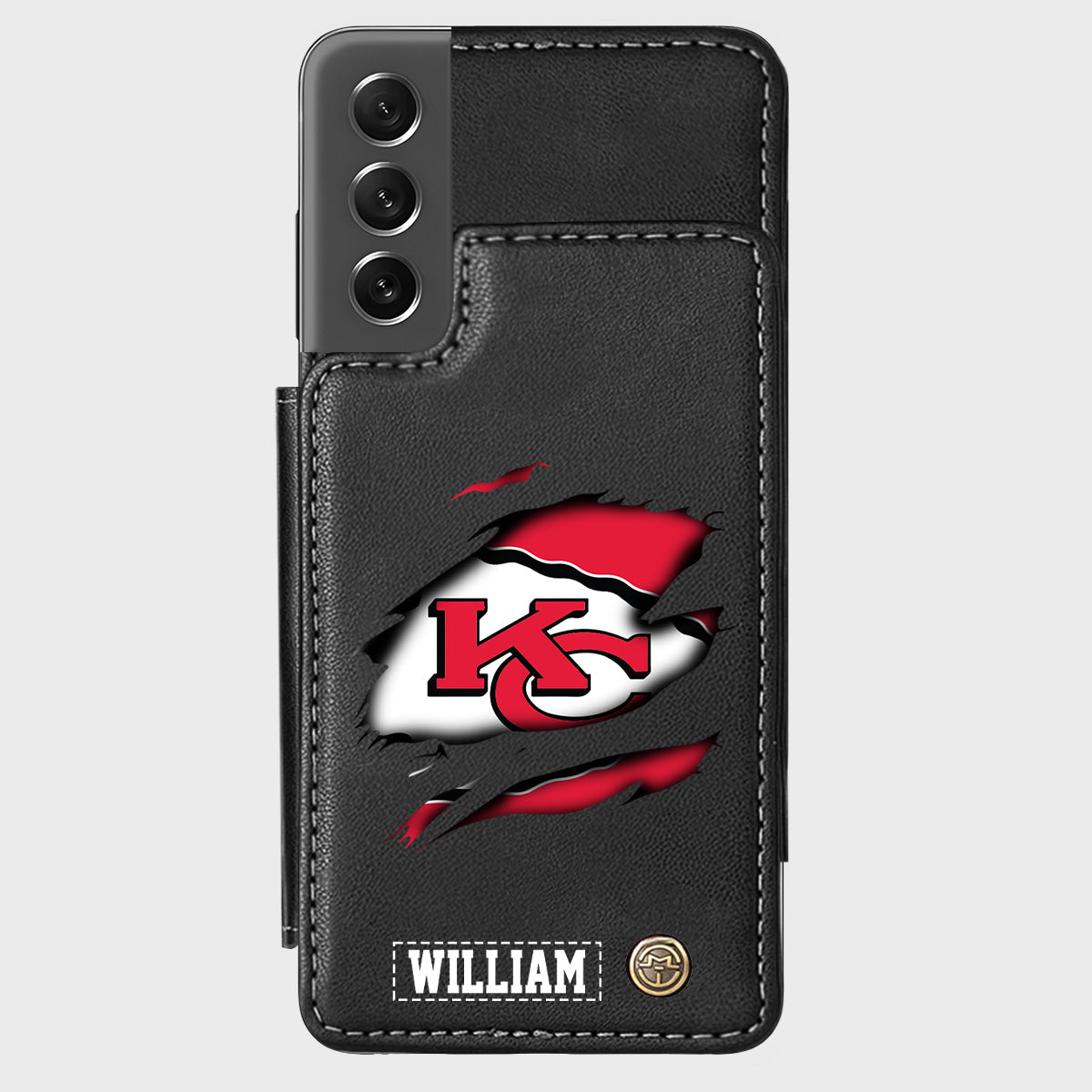 Passionné de football ? Étui portefeuille personnalisé pour téléphone, style football américain.