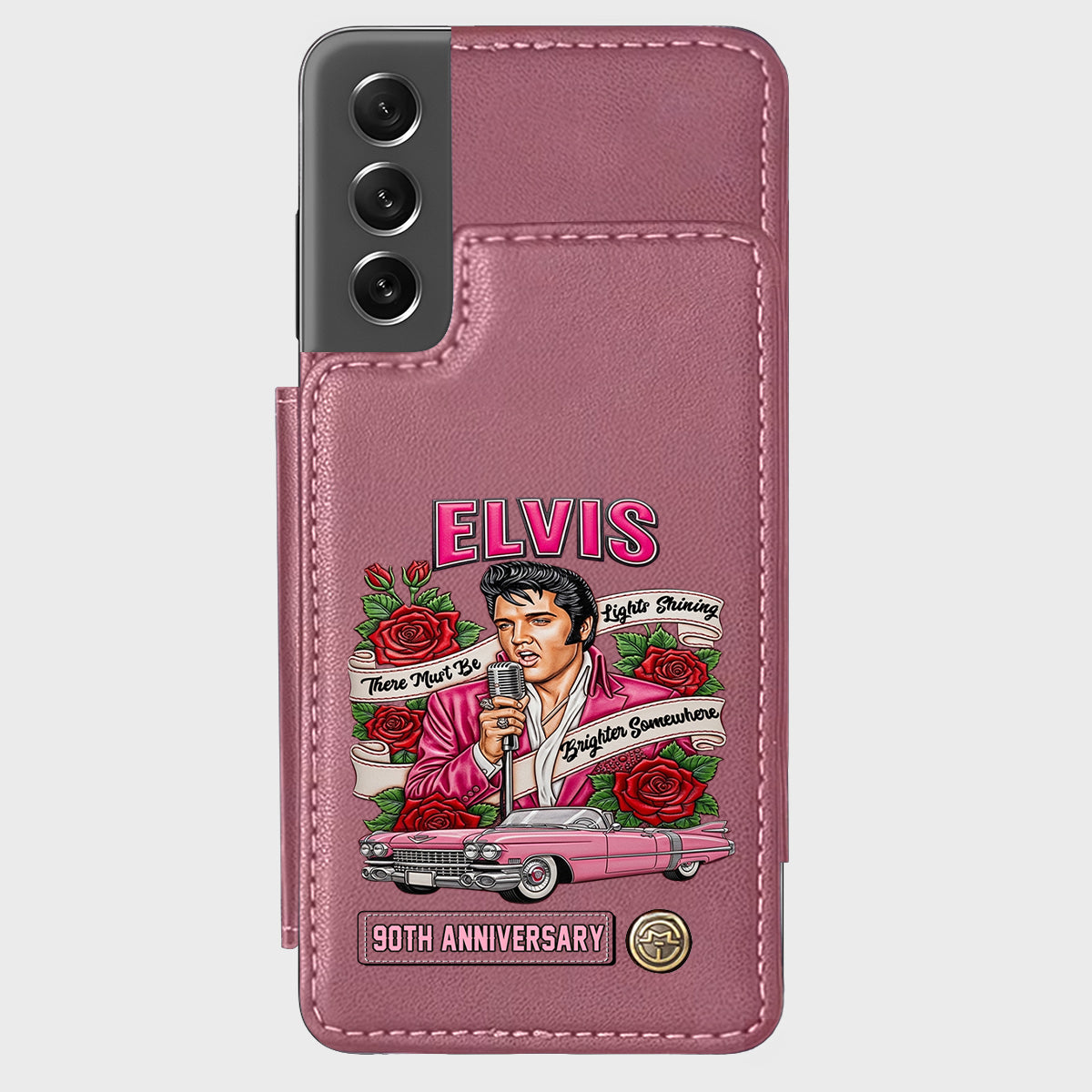 There Must Be Lights Shining Brighter Somewhere - Personalized King of Rock and Roll Wallet Phone Case